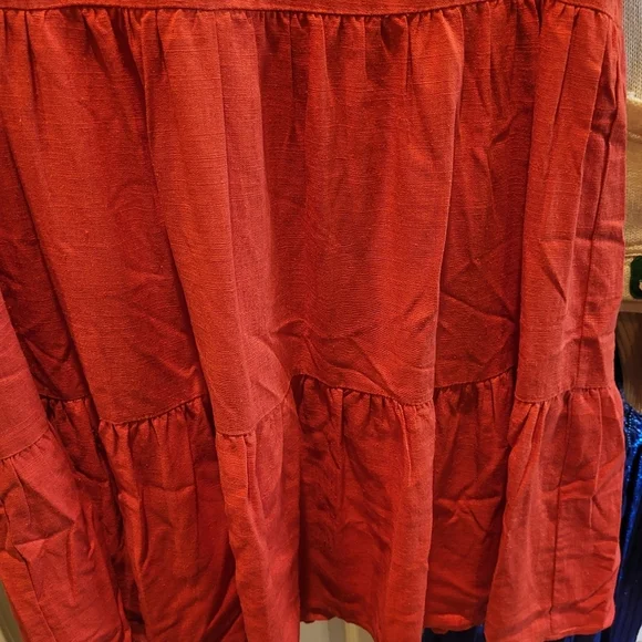 Sugarlips Babydoll Tiered Mini Dress in Great Tangerine Orange Color Size Large - Picture 4 of 6